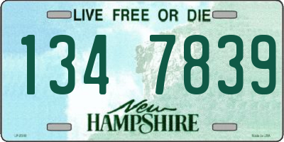 NH license plate 1347839