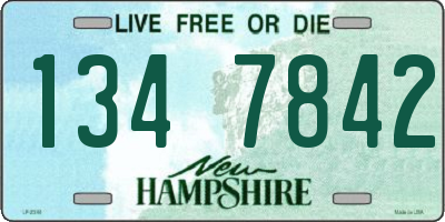 NH license plate 1347842