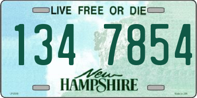 NH license plate 1347854