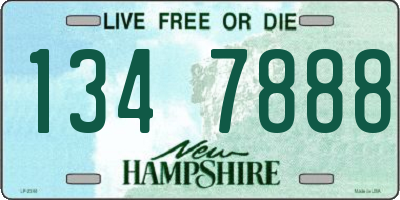 NH license plate 1347888