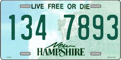 NH license plate 1347893