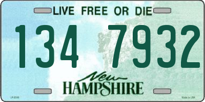 NH license plate 1347932