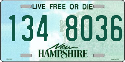 NH license plate 1348036