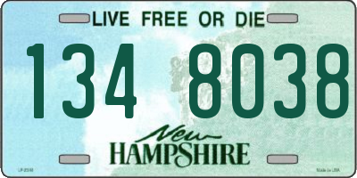 NH license plate 1348038