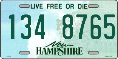 NH license plate 1348765
