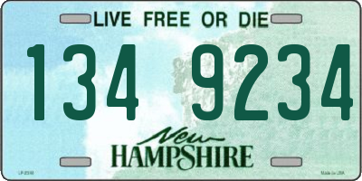 NH license plate 1349234