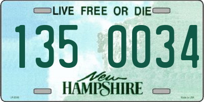 NH license plate 1350034
