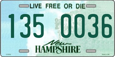 NH license plate 1350036