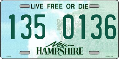 NH license plate 1350136