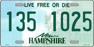 NH license plate 1351025