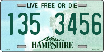 NH license plate 1353456