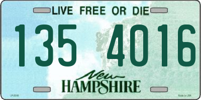 NH license plate 1354016