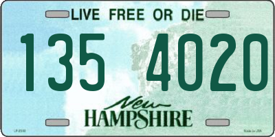 NH license plate 1354020