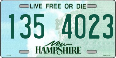 NH license plate 1354023