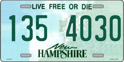 NH license plate 1354030