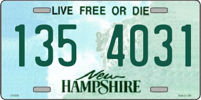 NH license plate 1354031