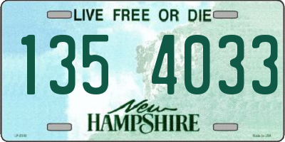 NH license plate 1354033