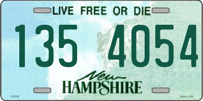 NH license plate 1354054