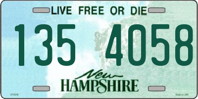 NH license plate 1354058