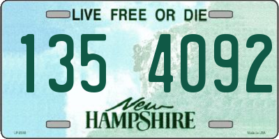 NH license plate 1354092