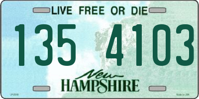 NH license plate 1354103