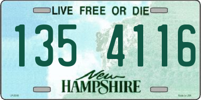 NH license plate 1354116