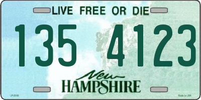 NH license plate 1354123