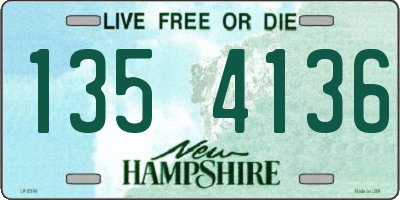 NH license plate 1354136