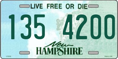 NH license plate 1354200