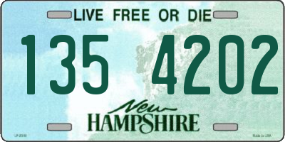 NH license plate 1354202