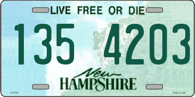 NH license plate 1354203