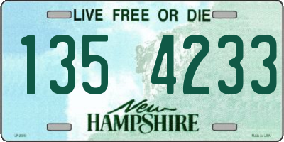 NH license plate 1354233