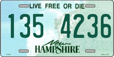NH license plate 1354236