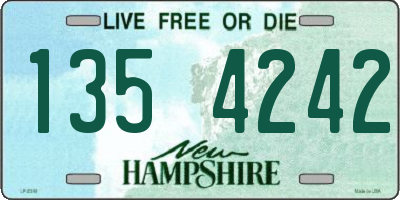 NH license plate 1354242