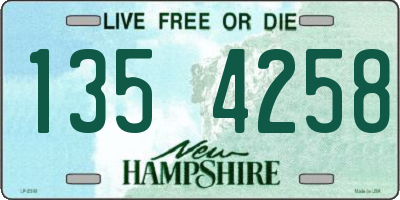 NH license plate 1354258