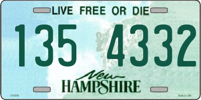 NH license plate 1354332