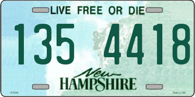 NH license plate 1354418