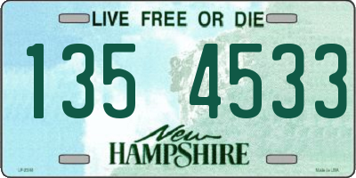 NH license plate 1354533