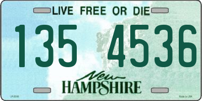 NH license plate 1354536