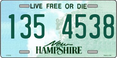 NH license plate 1354538