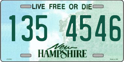 NH license plate 1354546