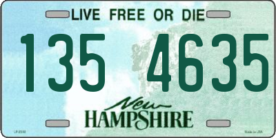 NH license plate 1354635