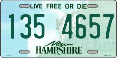 NH license plate 1354657