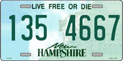 NH license plate 1354667