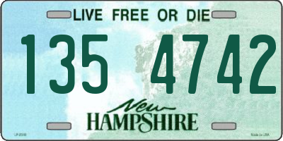 NH license plate 1354742