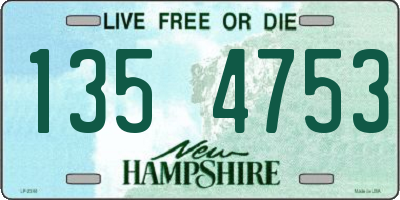 NH license plate 1354753