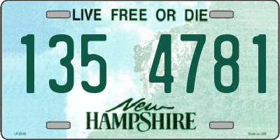 NH license plate 1354781