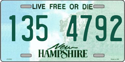 NH license plate 1354792