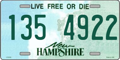 NH license plate 1354922