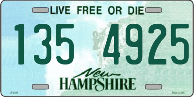 NH license plate 1354925
